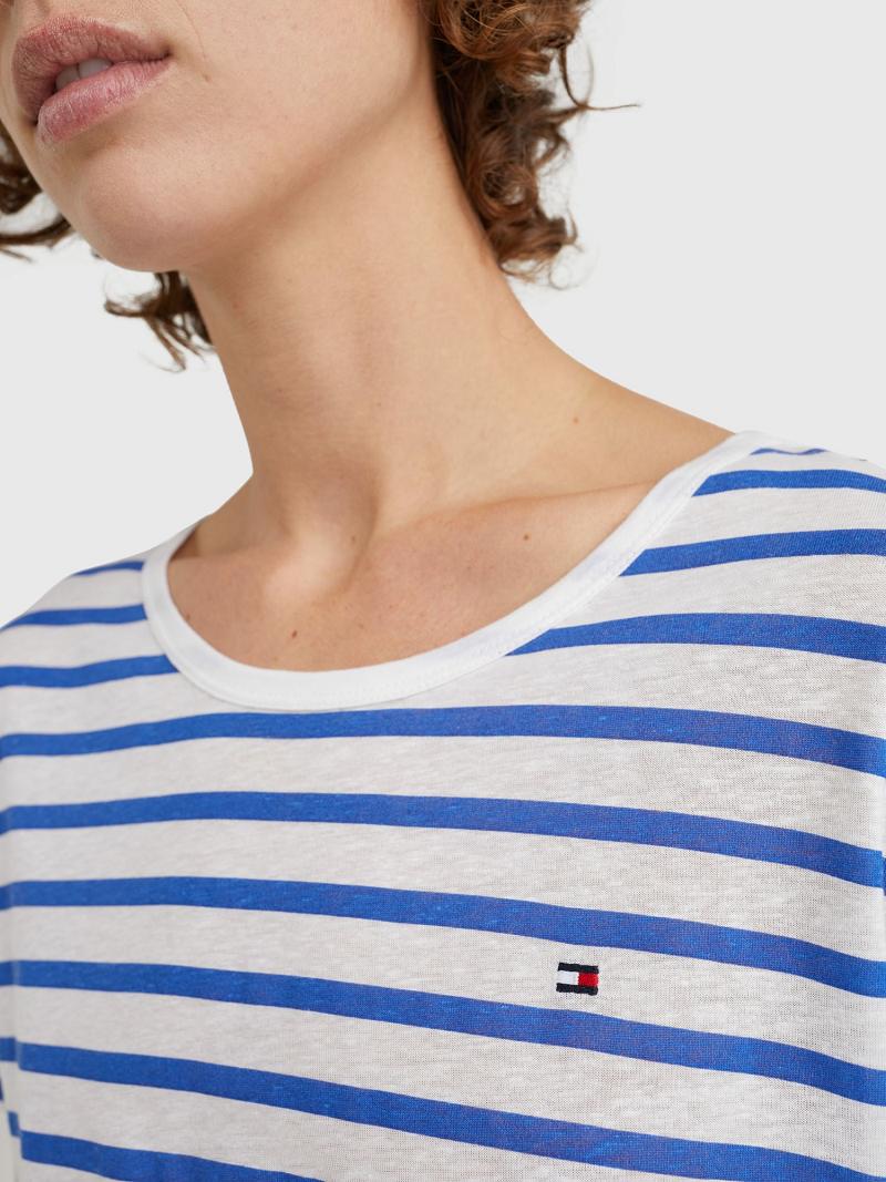 Női Tommy Hilfiger Crewneck Póló Kék Fehér | HU 433CTV